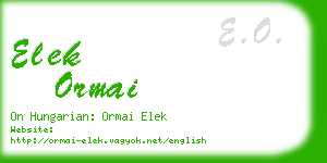 elek ormai business card